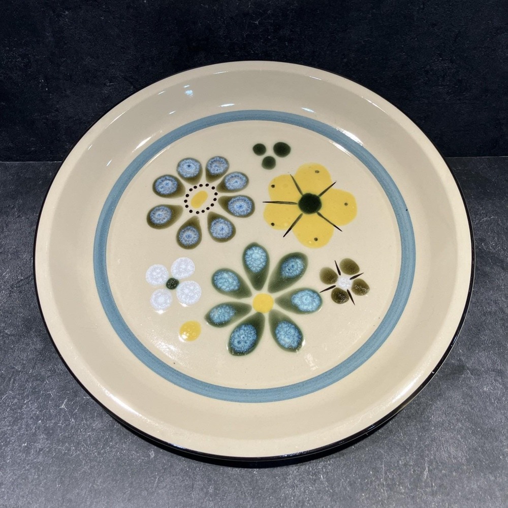 Stoneware  12" Platter Chop Plate Fashion Manor Anemone Japan Vintage MCM